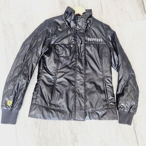 Puma Ferrari Moto Style Jacket Black Full Zip Logo   Womens M